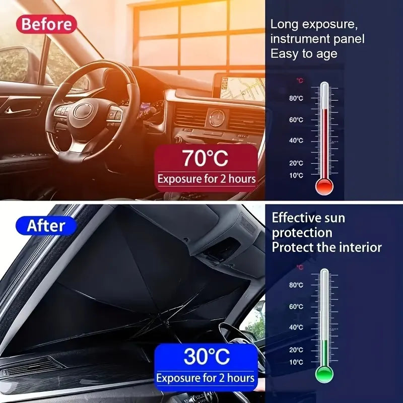 Car sunshade, windshield sun protection and heat insulation sunshade, blackout curtain equipment, car interior windshield, small car sunshade umbrella - Image 6
