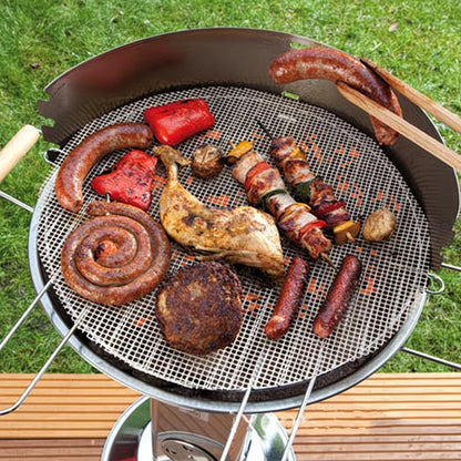 Black 3-Pack Premium Non-Stick PTFE Grill Mesh Mats - Reusable, easy-to-clean round wire mesh mats, perfect for outdoor grilling, ideal for chicken wings, etc., an essential cooking accessory for homes and dormitories. - Image 2