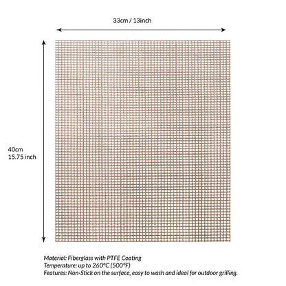 Black 3-Pack Premium Non-Stick PTFE Grill Mesh Mats - Reusable, easy-to-clean round wire mesh mats, perfect for outdoor grilling, ideal for chicken wings, etc., an essential cooking accessory for homes and dormitories. - Image 6