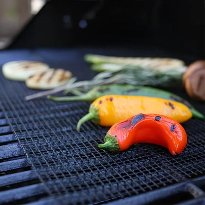 Black 3-Pack Premium Non-Stick PTFE Grill Mesh Mats - Reusable, easy-to-clean round wire mesh mats, perfect for outdoor grilling, ideal for chicken wings, etc., an essential cooking accessory for homes and dormitories. - Image 8