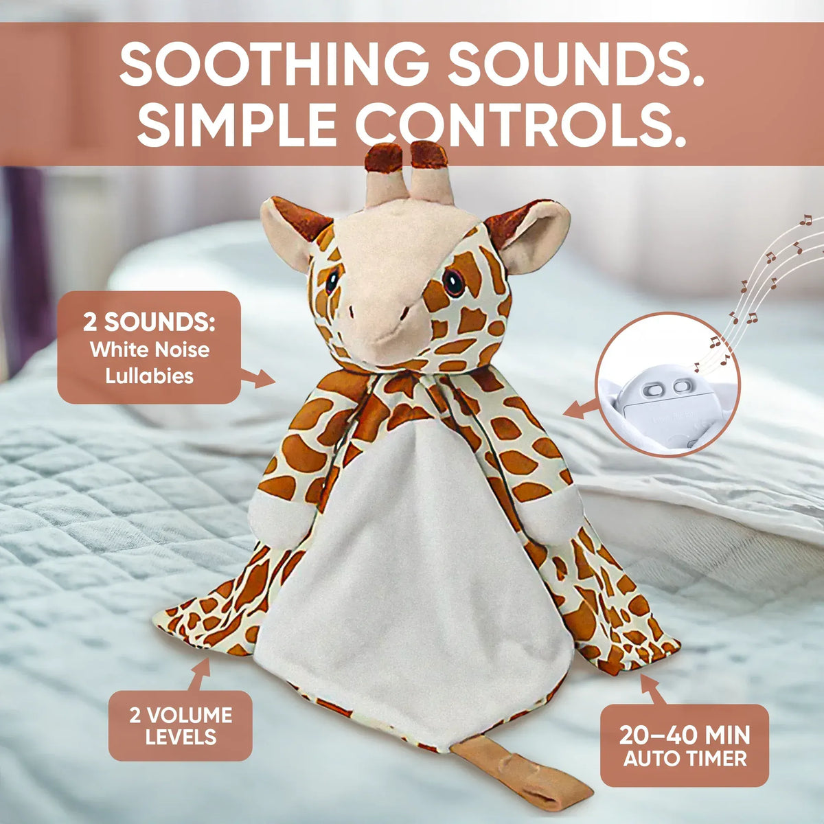 Aria the Giraffe - White Noise & Lullaby Comforter - Image 4