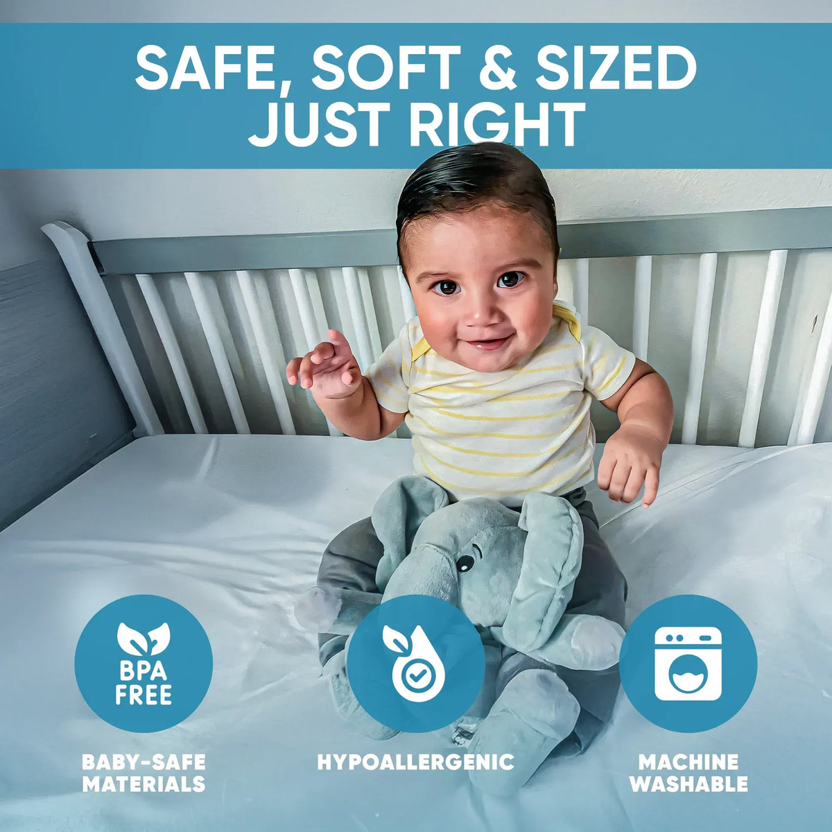 Ellie the Elephant - White Noise & Lullaby Comforter - Image 2