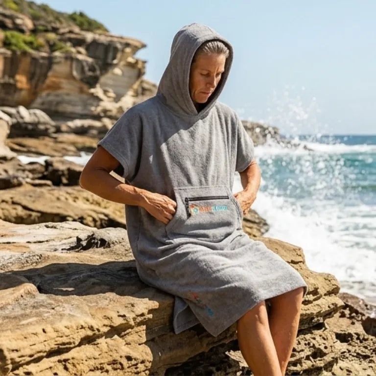 Full Length Hooded Surf Towel Poncho - Image 3
