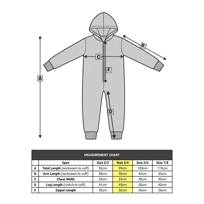 Kids Hooded Onesie - Coral Fleece 220 GSM - Grey Dinosaur - Unisex Size 4 - Image 5