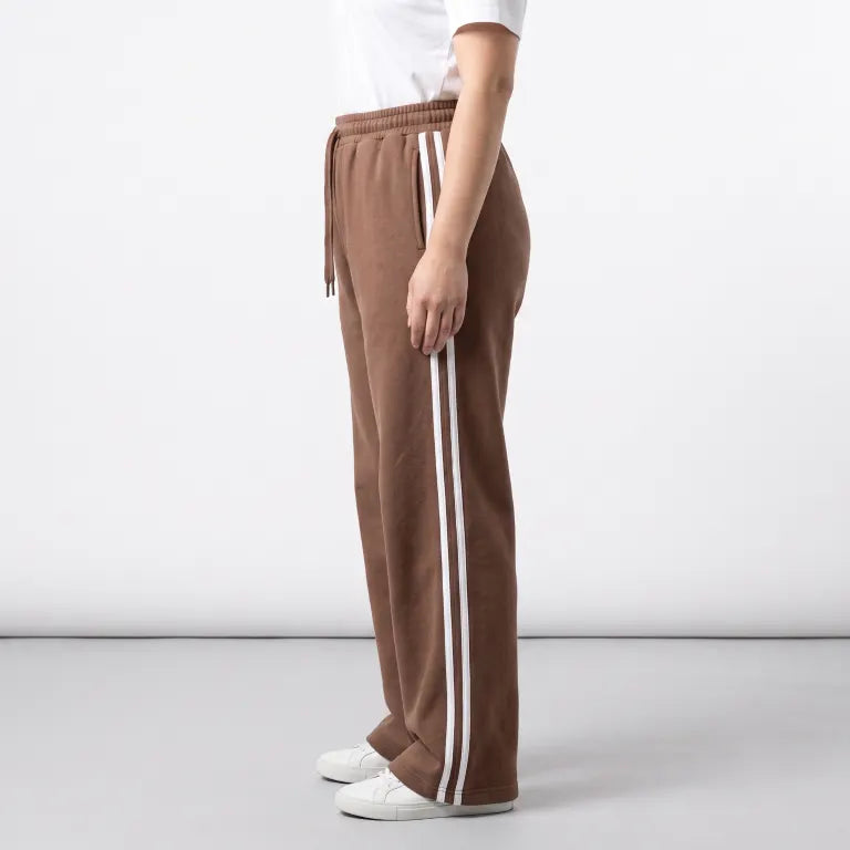 Ladies Extra Wide Leg Track Pants - Size Large - Pack of 3 - Black, Navy, Brown with white stripes - Image 9