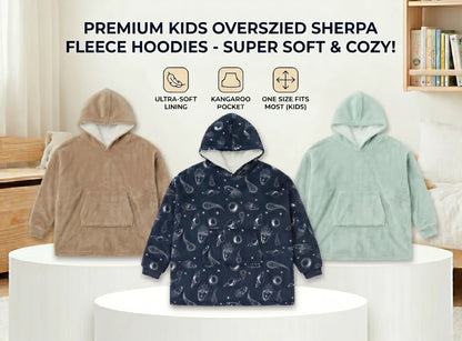 Kids Oversized Giant Wearable Blanket Hoodie Sherpa Fleece Sweatshirt Pullover - Green Camo - One Size Fits All (AU/EU) - Image 5