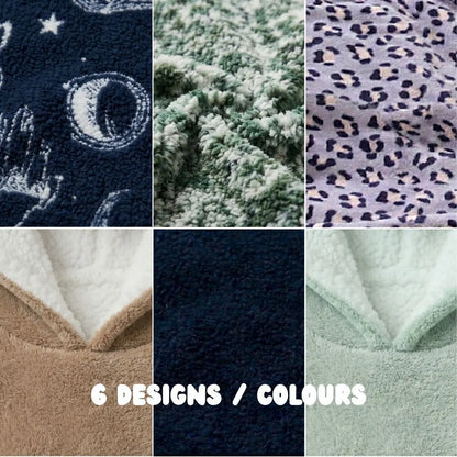 Kids Oversized Giant Wearable Blanket Hoodie Sherpa Fleece Sweatshirt Pullover - Green Camo - One Size Fits All (AU/EU) - Image 7