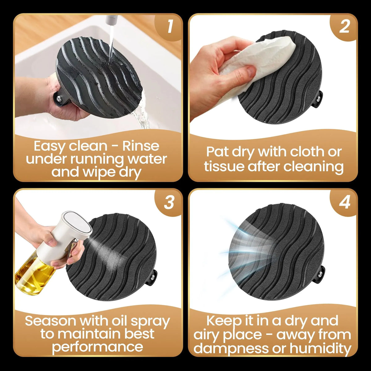 Gourmet Easy Smash Burger Press with Heat Resistant Handle, 2LBS Cast Iron Burger Smasher - Image 6