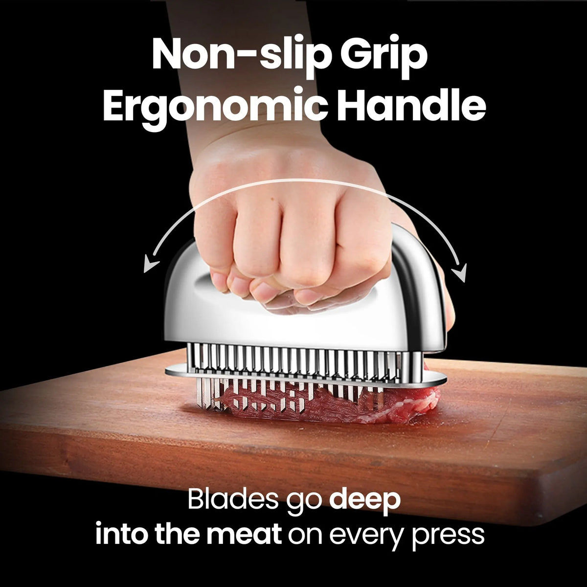 Gourmet Easy Meat Tenderizer Tool, Ultra Sharp Stainless Steel Needle Blades, Steak Accessories - Image 2