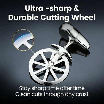 Gourmet Easy Pizza Cutter, Stainless Steel Ultra Sharp Pastry Cutter, No-Wobble, Easy to Clean - Image 2