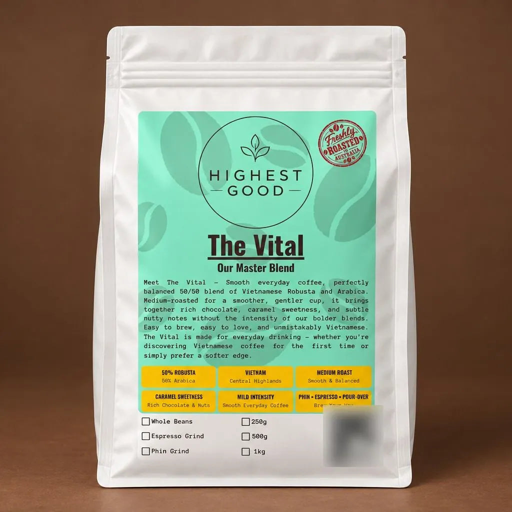 The Vital – Smooth Everyday Coffee | Master Blend Medium Roast - Espresso-grind 500g
