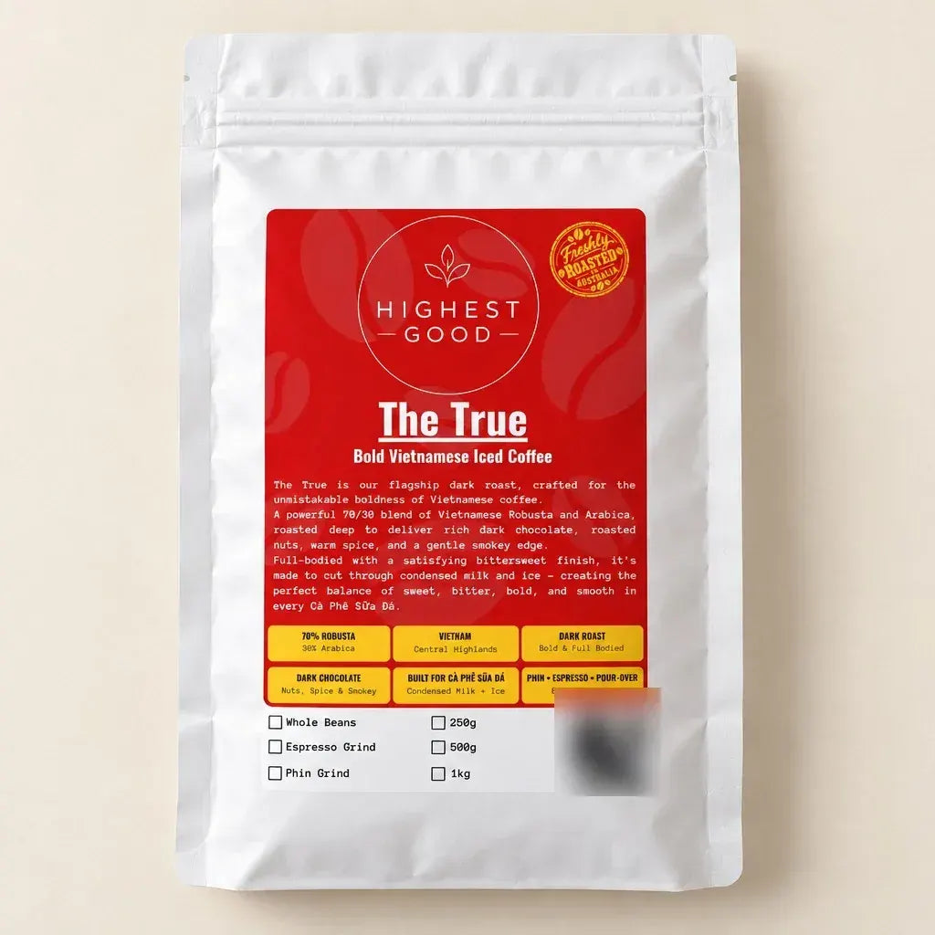 The True – Bold Vietnamese Iced Coffee | Dark Roast Robusta-Arabica Blend - Whole-bean 1Kg