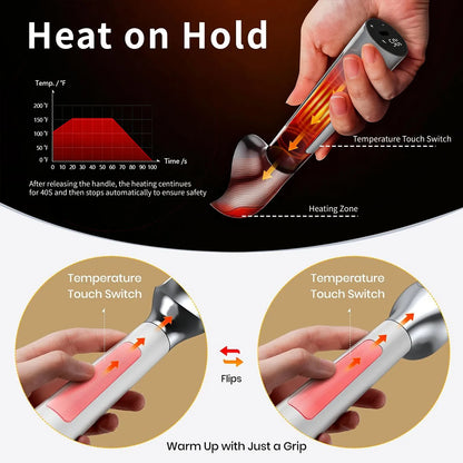 Heated Ice Cream Scoop, Rechargeable Electric Warming Scooper, Heats to for Hard Ice Cream, Waterproof, Easy for Seniors & Kids (White，17.8*4.3cm) - Image 5