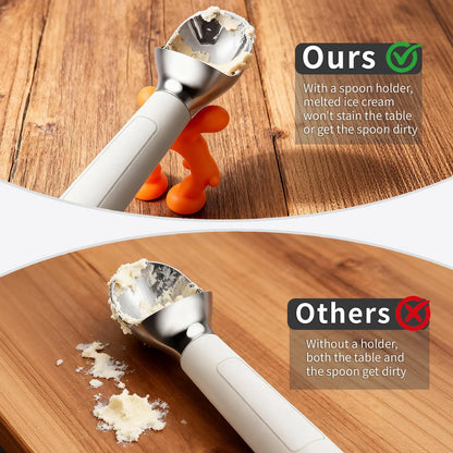 Heated Ice Cream Scoop, Rechargeable Electric Warming Scooper, Heats to for Hard Ice Cream, Waterproof, Easy for Seniors & Kids (White，17.8*4.3cm) - Image 7