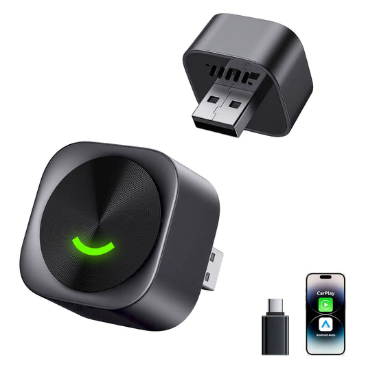 2 in 1 Wireless CarPlay and Android Auto Adapter Plug and Play Carplay Adapter