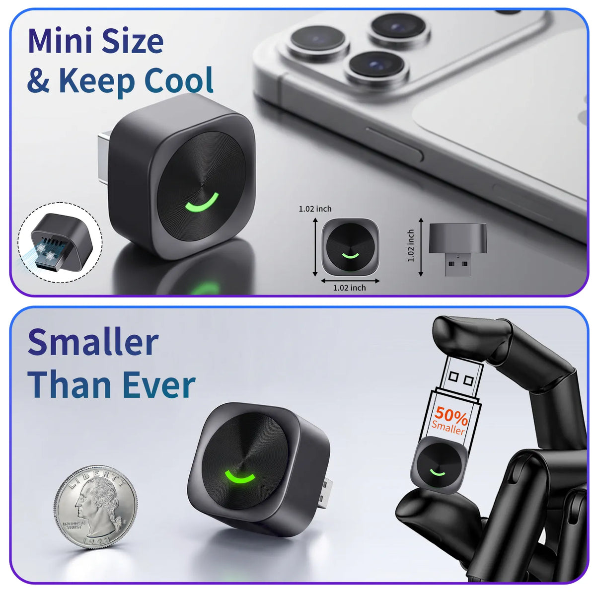 2 in 1 Wireless CarPlay and Android Auto Adapter Plug and Play Carplay Adapter - Image 3