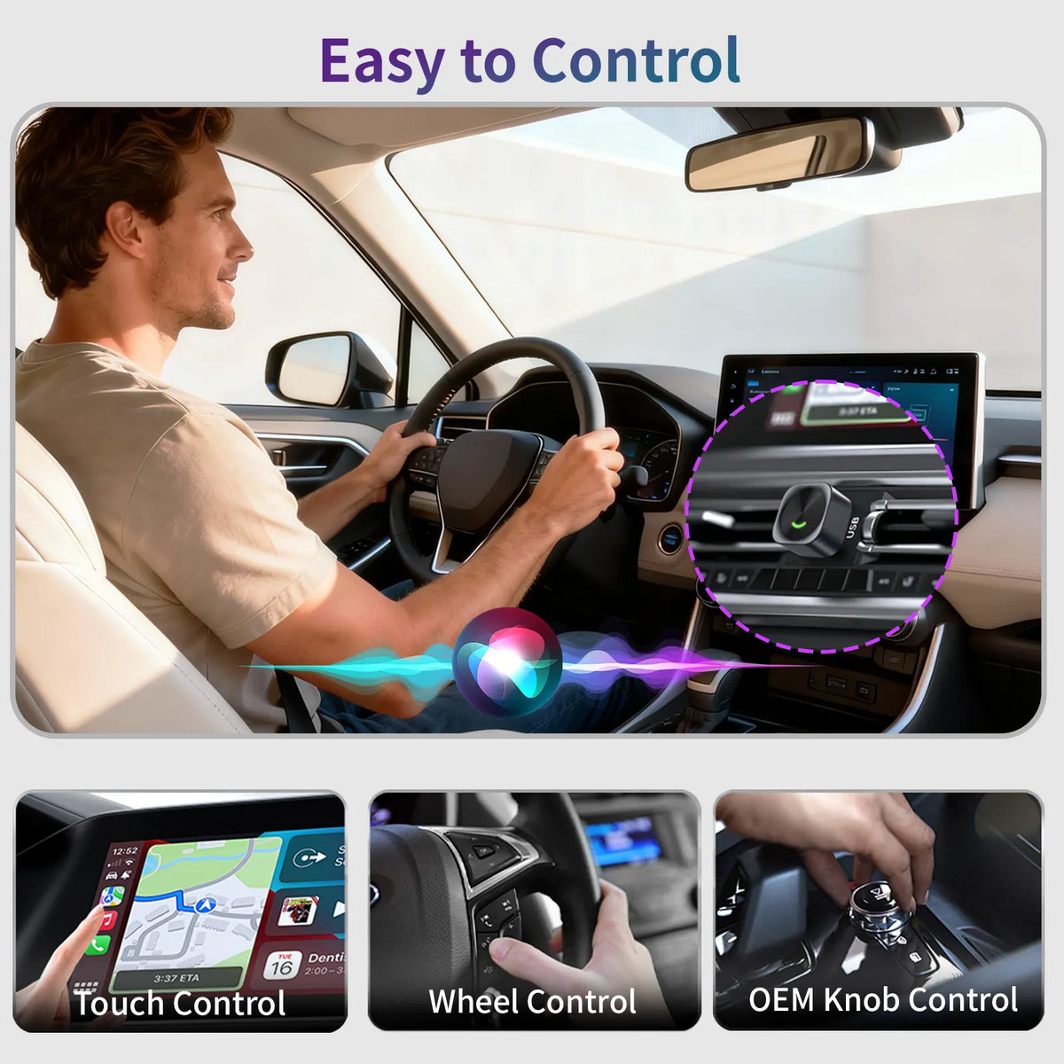 2 in 1 Wireless CarPlay and Android Auto Adapter Plug and Play Carplay Adapter - Image 8