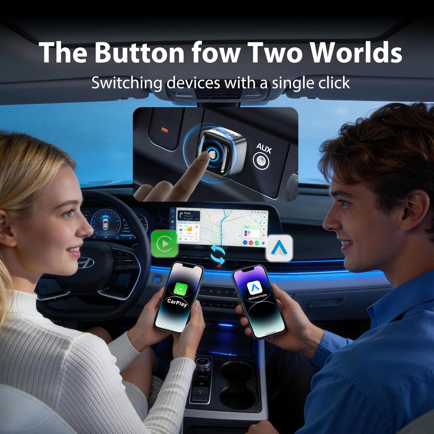 3 in 1 Wireless CarPlay and Android Auto Adapter Plug and Play Carplay Adapter - Image 2