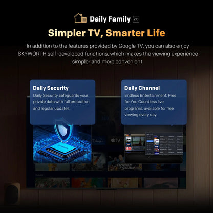 SKYWORTH Q6600H 55" - QLED+ 4K Smart Google TV, Gen 5 Quantum Dot, 120Hz Refresh Rate, AI-Powered Picture, Dolby Audio DBX-tv Audio, Voice Control, Screen Casting, HDR, Eco-Friendly Design - Image 5
