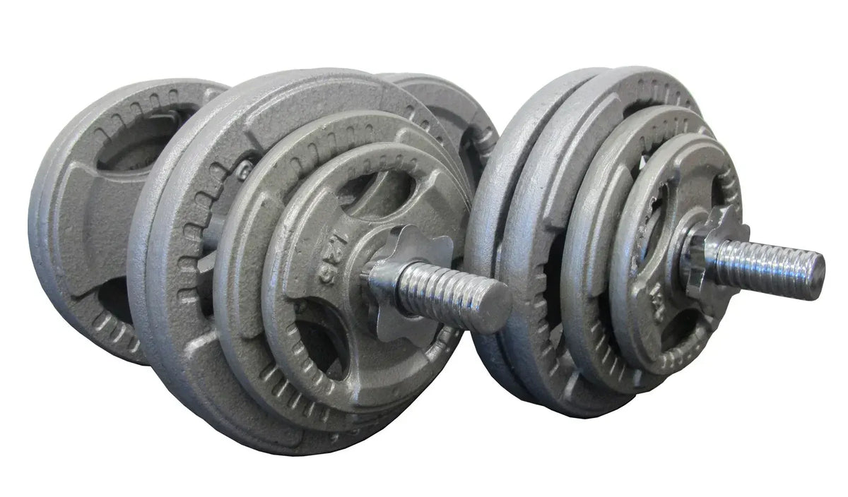 60kg Adjustable Dumbbell Set Standard Hammertone Weights (w/ EZY GRIP)