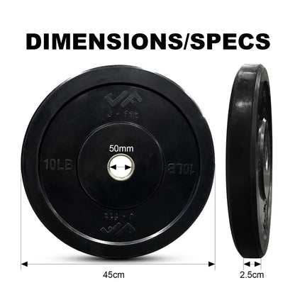 JFIT Black Olympic Bumper Plate 10LB 25LB 35LB 45LB — 25LB/11KG - Image 6