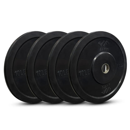 JFIT Black Olympic Bumper Plate 10LB 25LB 35LB 45LB — 35LB/16KG