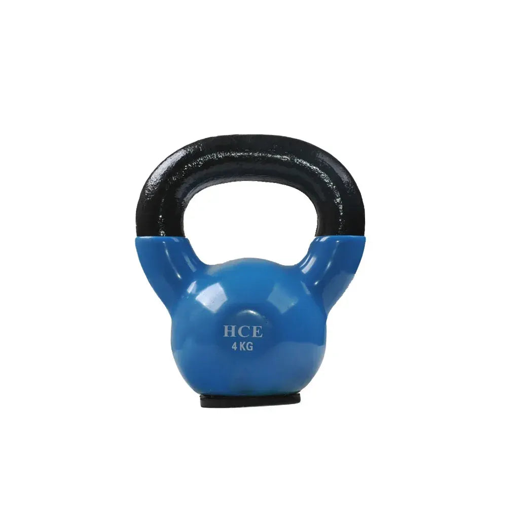4kg Vinyl Coated Kettlebell – Solid Cast Iron with Rubber Base