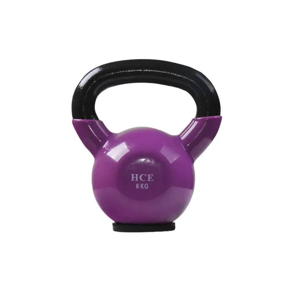 6kg Vinyl Coated Kettlebell – Solid Cast Iron with Rubber Base