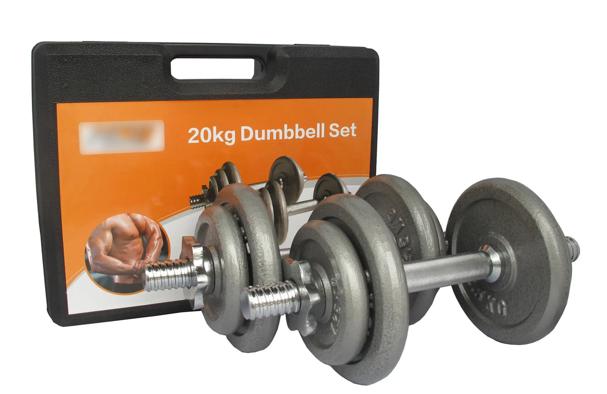 20kg Standard Hammertone Adjustable Dumbbell Set With Case