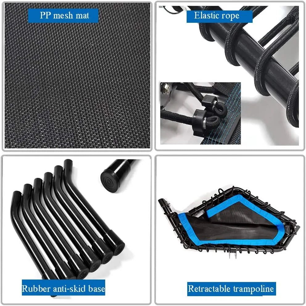 Foldable Mini Trampoline,Fitness Re-bounder with Adjustable Bar - Image 3