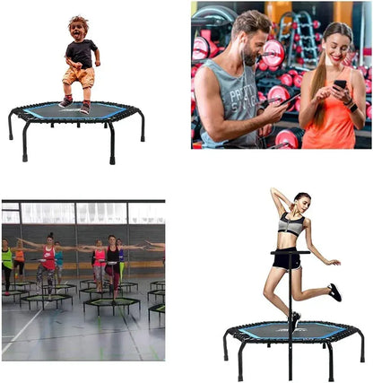 Foldable Mini Trampoline,Fitness Re-bounder with Adjustable Bar - Image 7