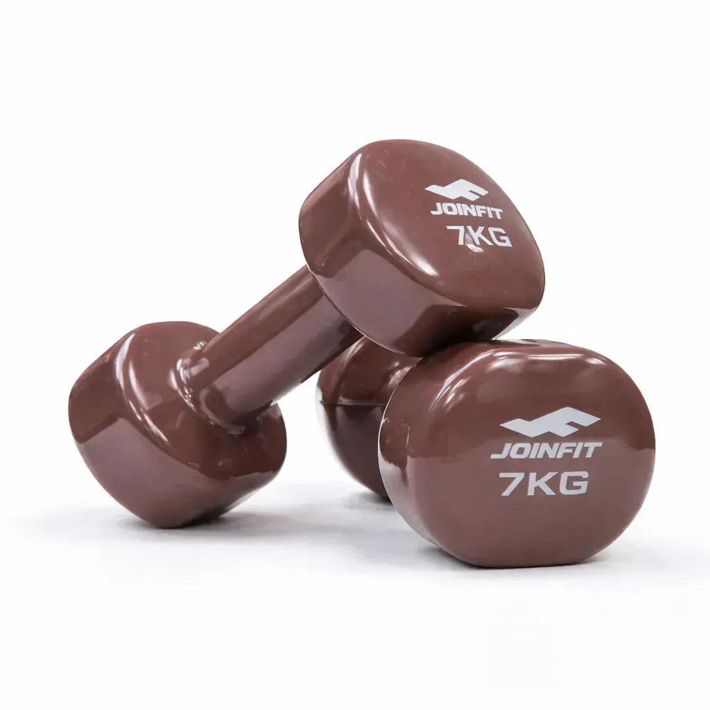 Pair of 7kg Vinyl Coated Dumbbell