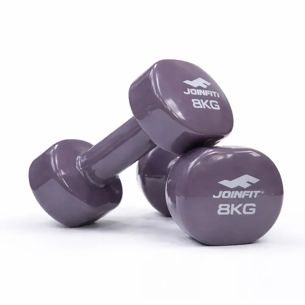 Pair of 8kg Vinyl Coated Dumbbell