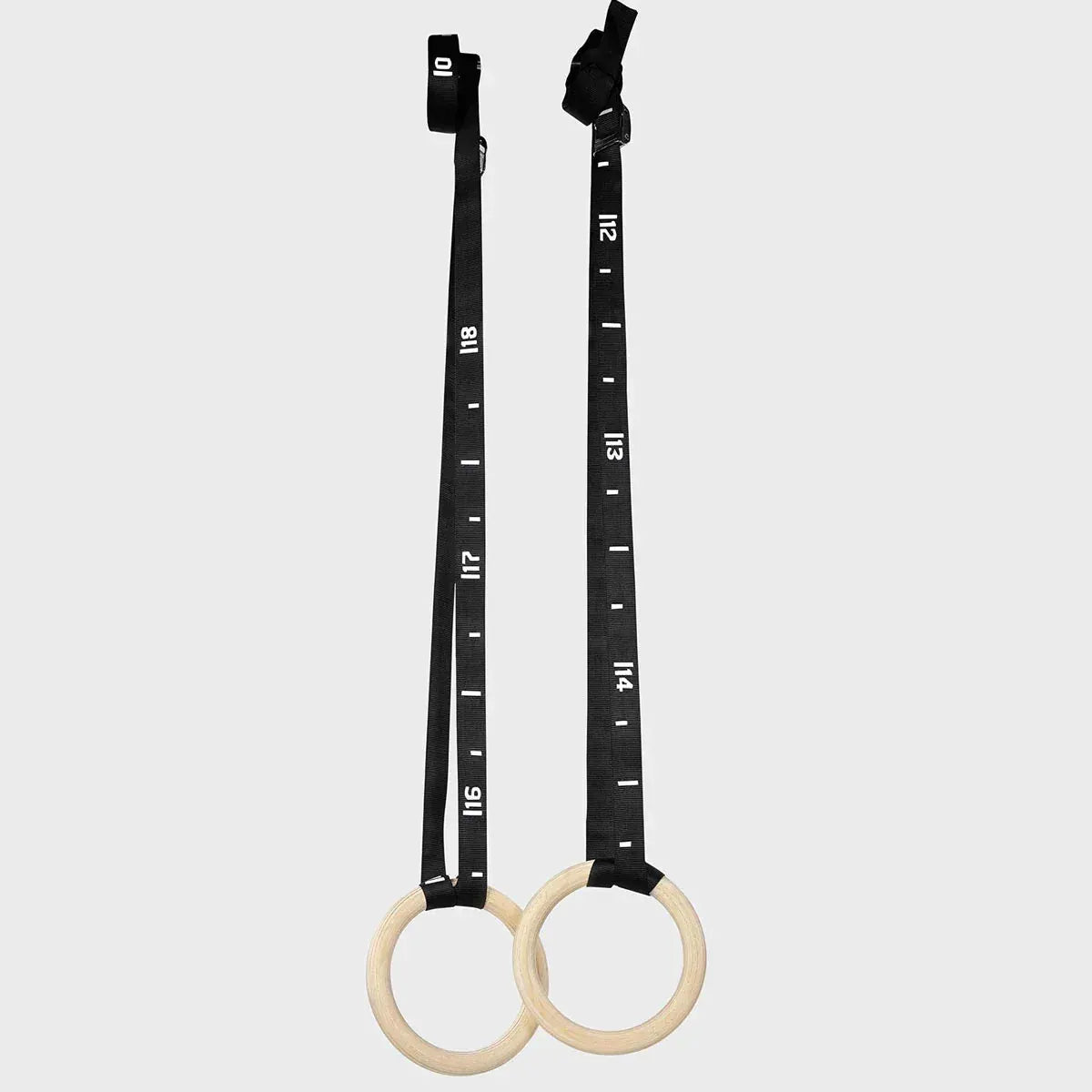 Wooden Gymnastic Rings with Adjustable Straps - Image 2