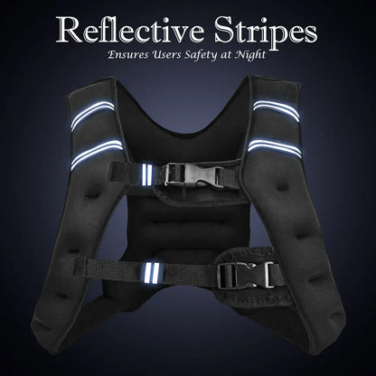 Weighted Vest With Mesh Pocket & Adjustable Buckle — 10kg / Black - Image 9