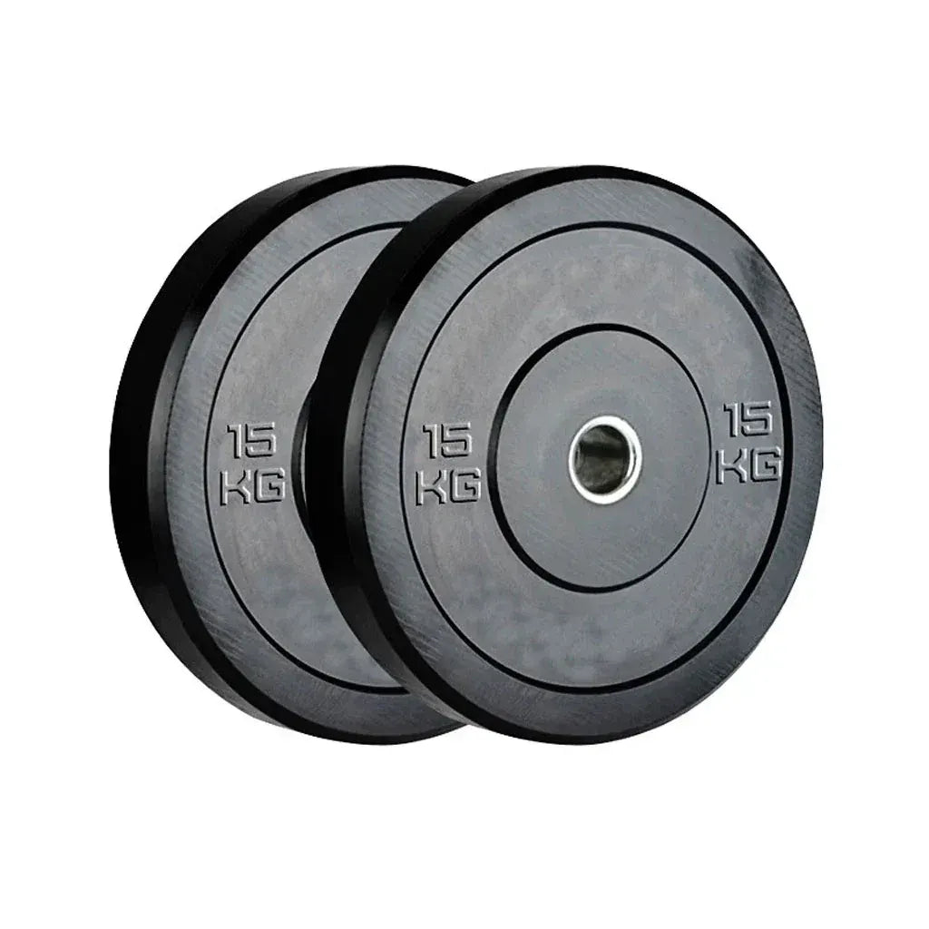 2 x 15kg Black Olympic Bumper Plate