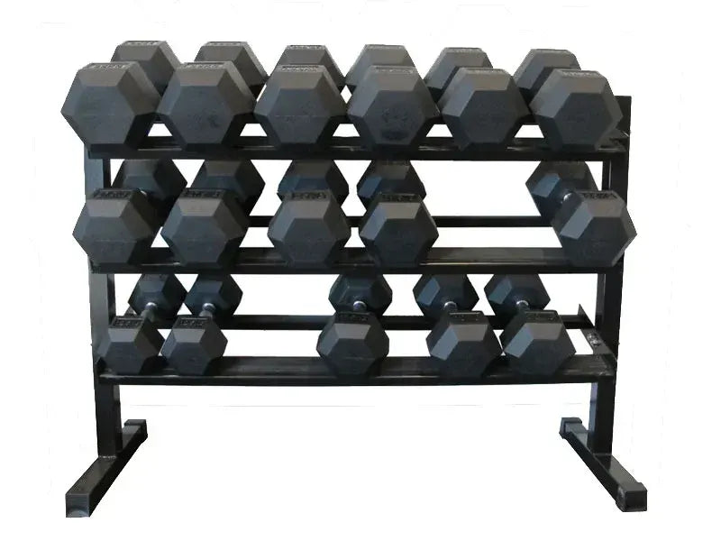 Ultimate 1–50kg Rubber Hex Dumbbell Package with 2 Storage Racks - Image 2