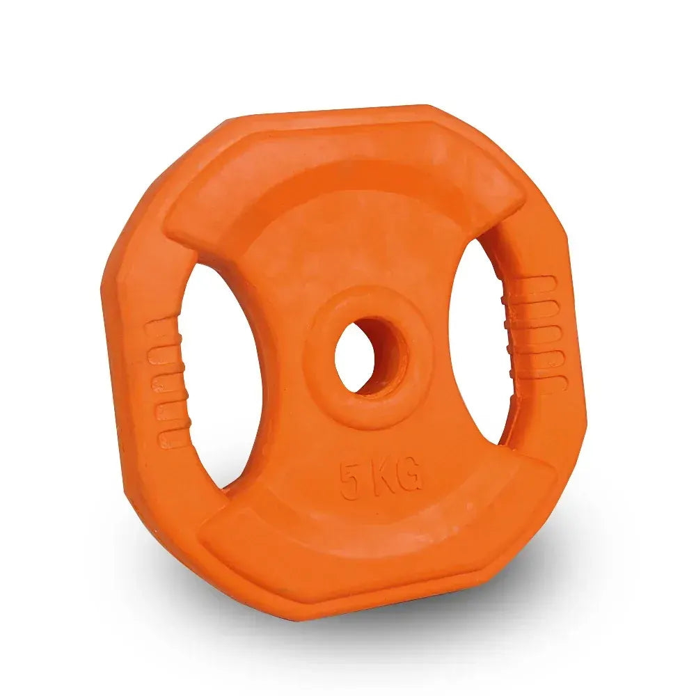 5kg Rubber Coated Weight Plate for Aerobic barbell set, Orange color