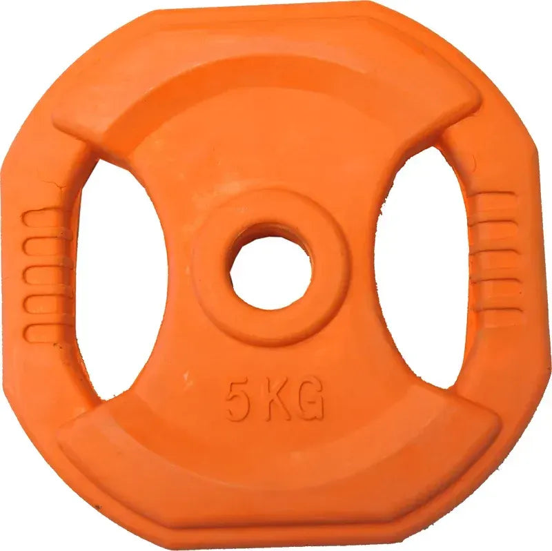 5kg Rubber Coated Weight Plate for Aerobic barbell set, Orange color - Image 2
