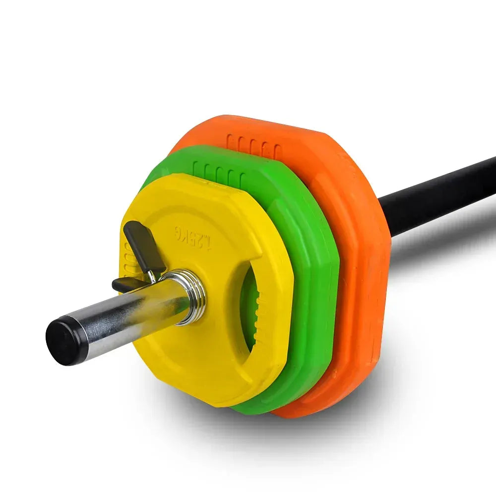 5kg Rubber Coated Weight Plate for Aerobic barbell set, Orange color - Image 3