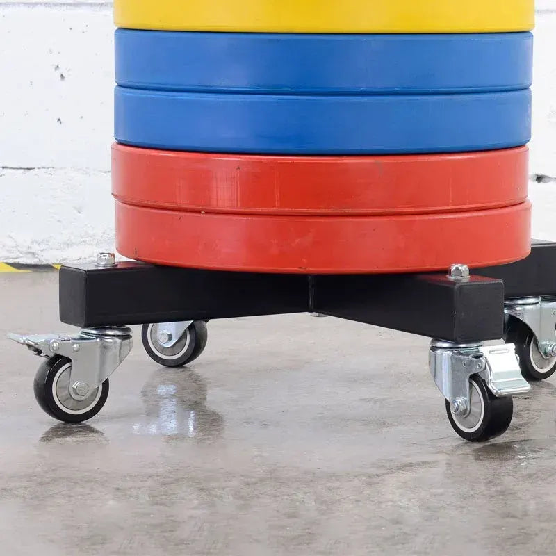 Vertical Olympic Bumper Plate Stacker with Wheels - Image 3