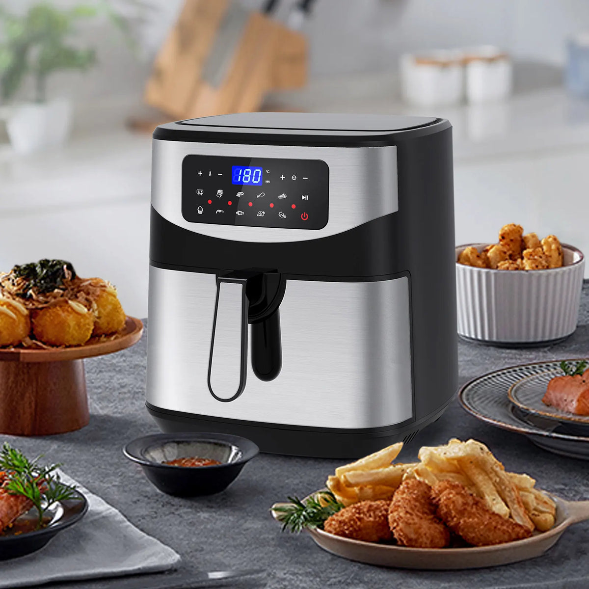 Kitchen Couture 12 Litre Air Fryer Multifunctional LCD One Touch Display Silver - Image 6