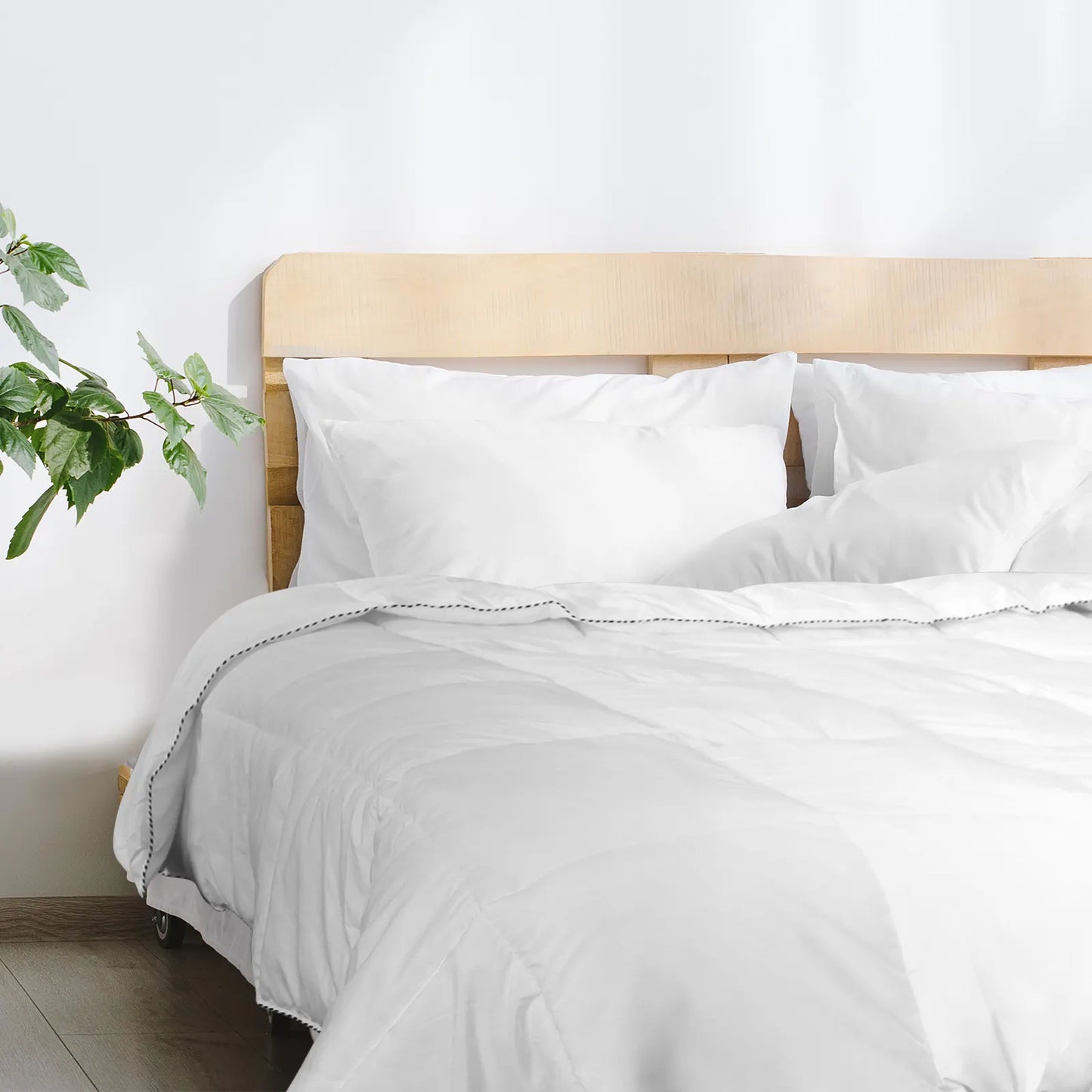 Royal Comfort Bamboo Blend Quilt 250GSM Luxury  Duvet 100% Cotton Cover - Single - White - Image 2