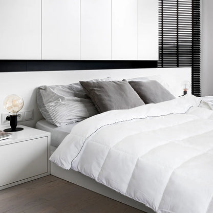 Royal Comfort Bamboo Blend Quilt 250GSM Luxury  Duvet 100% Cotton Cover - Single - White - Image 4
