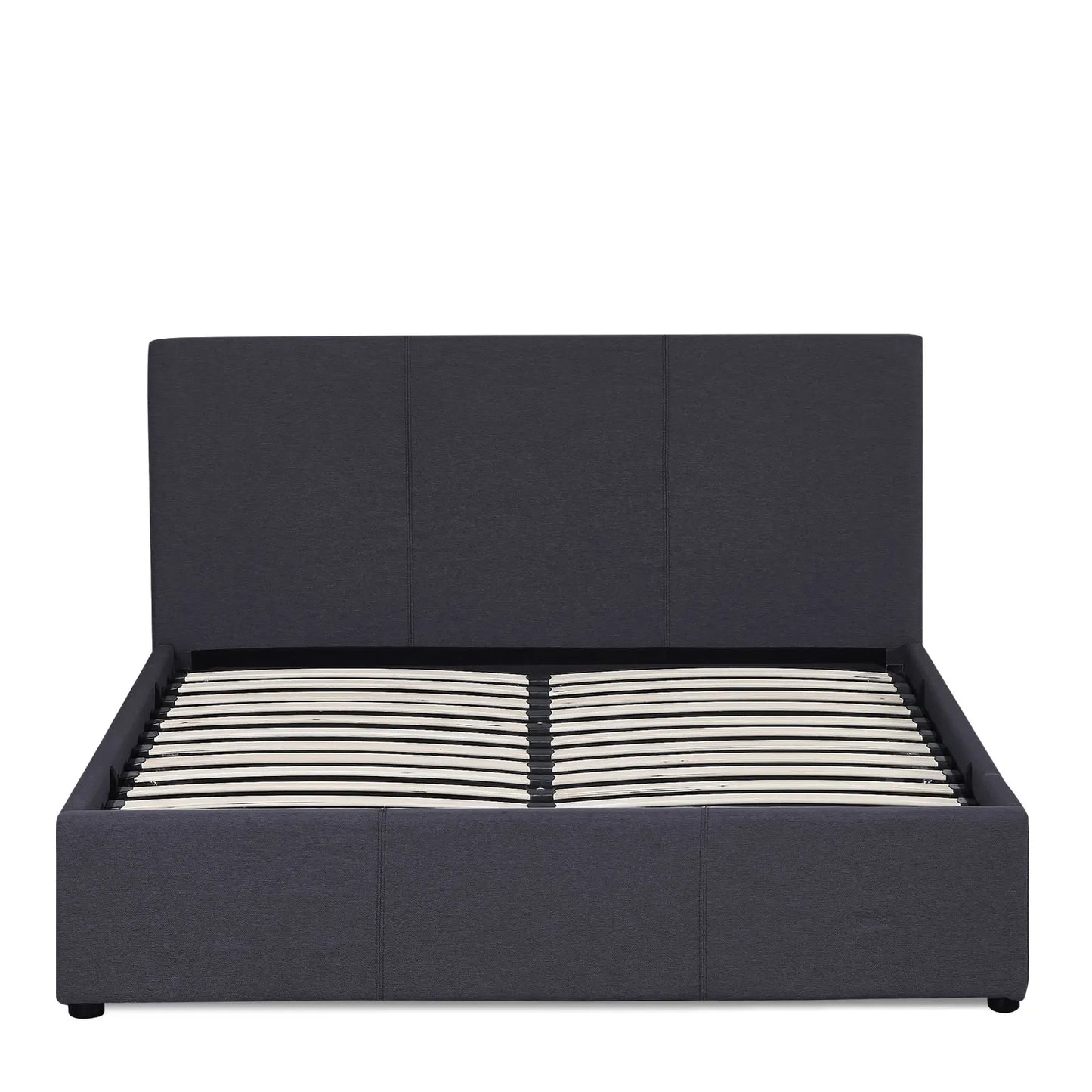 Milano Luxury Gas Lift Bed Frame Base And Headboard With Storage - Double - Charcoal - Image 5