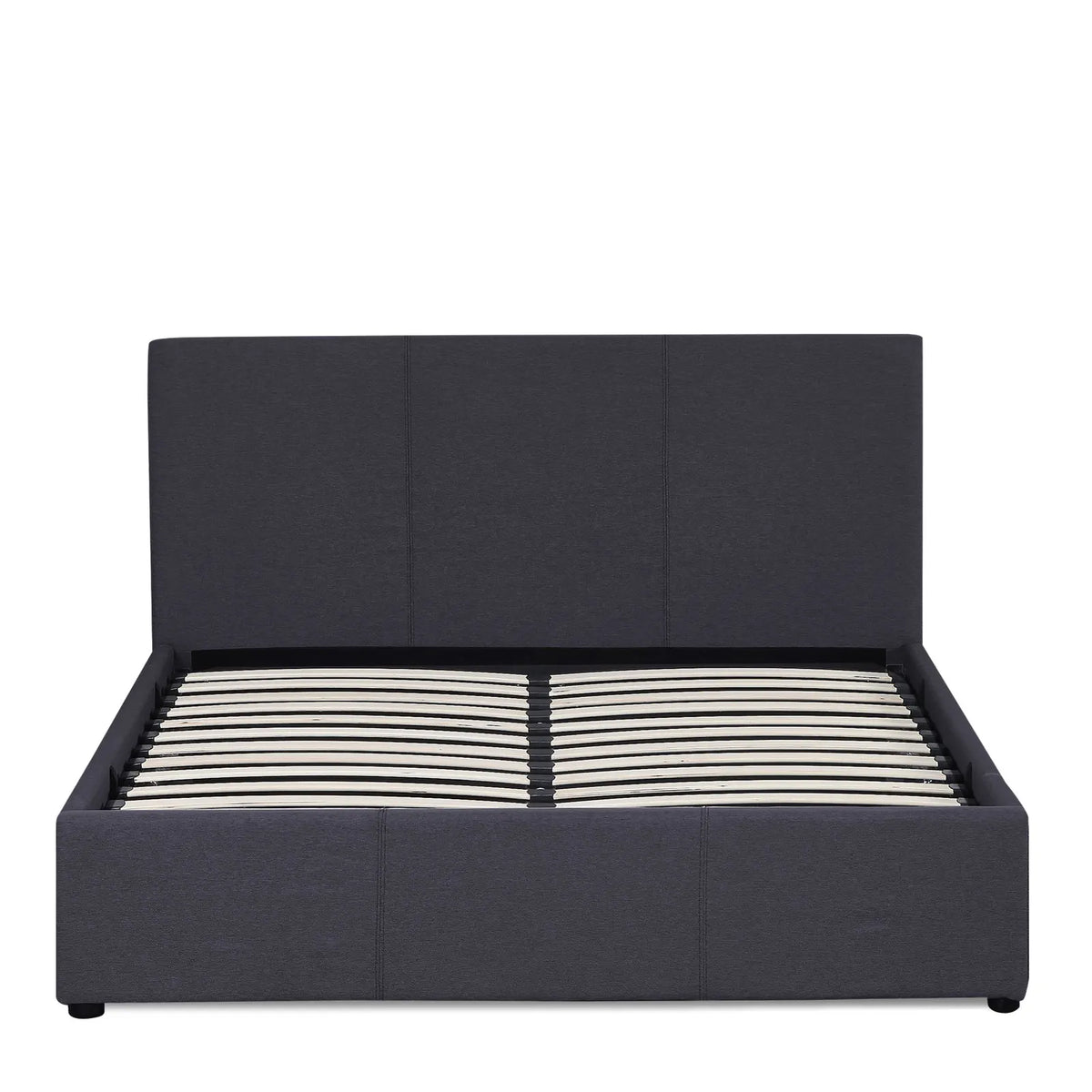 Milano Luxury Gas Lift Bed Frame Base And Headboard With Storage - Double - Charcoal - Image 5