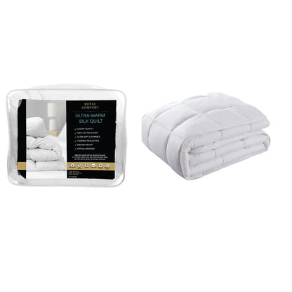 Royal Comfort 800GSM Silk Blend Quilt Duvet Ultra Warm Winter Weight  - King - White - Image 6