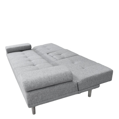 Casa Decor Mendoza 2 in 1 Sofa Bed Couch Grey Pull Down Cupholder 3 Seats Futon - Image 7