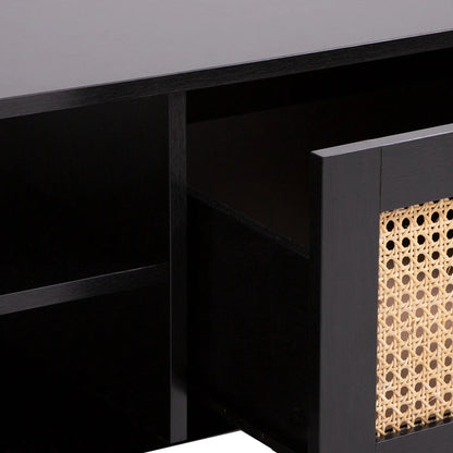 Casa Decor Tulum Rattan Coffee Table Storage Drawer Furniture Wooden Black - Image 8