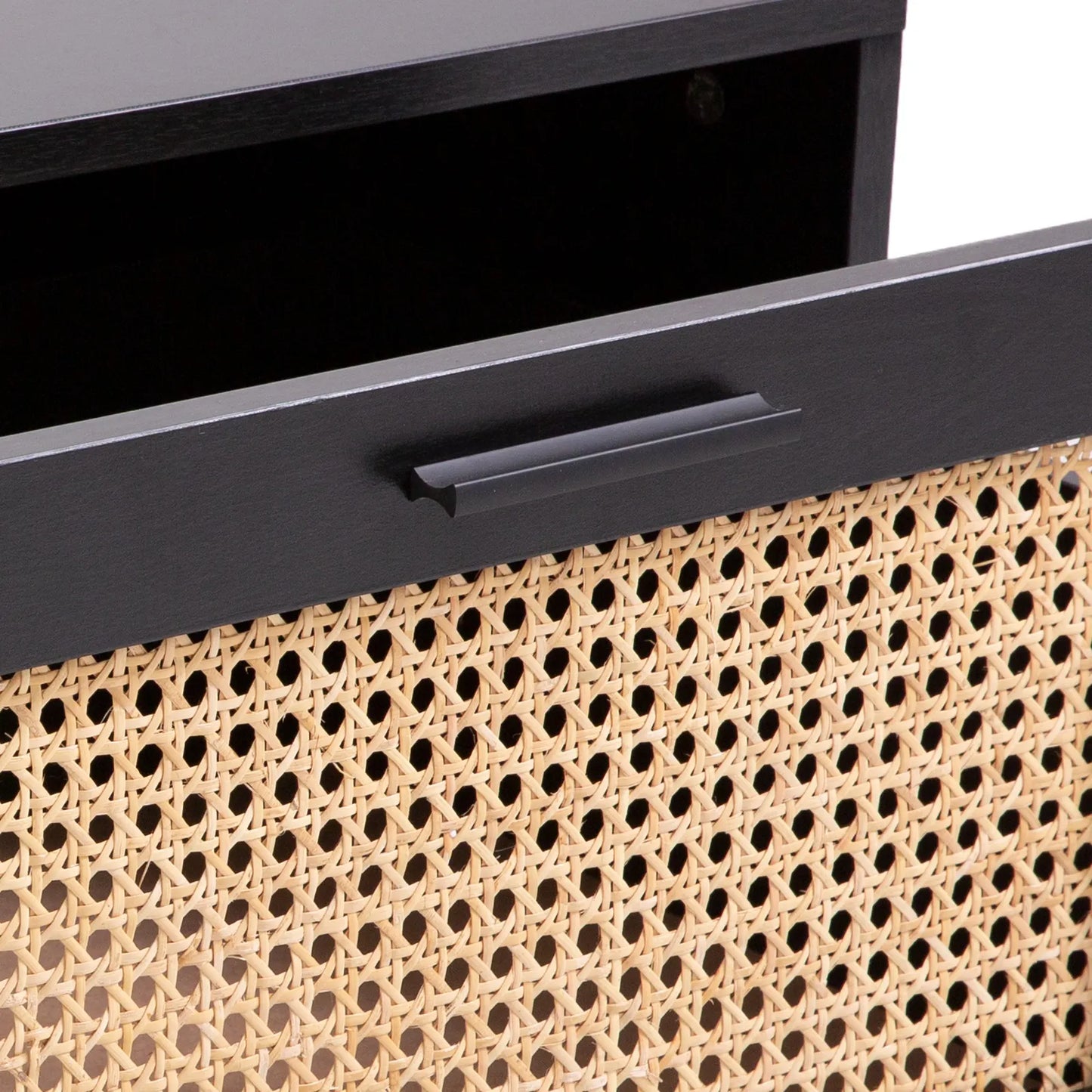 Casa Decor Tulum Rattan Coffee Table Storage Drawer Furniture Wooden Black - Image 9